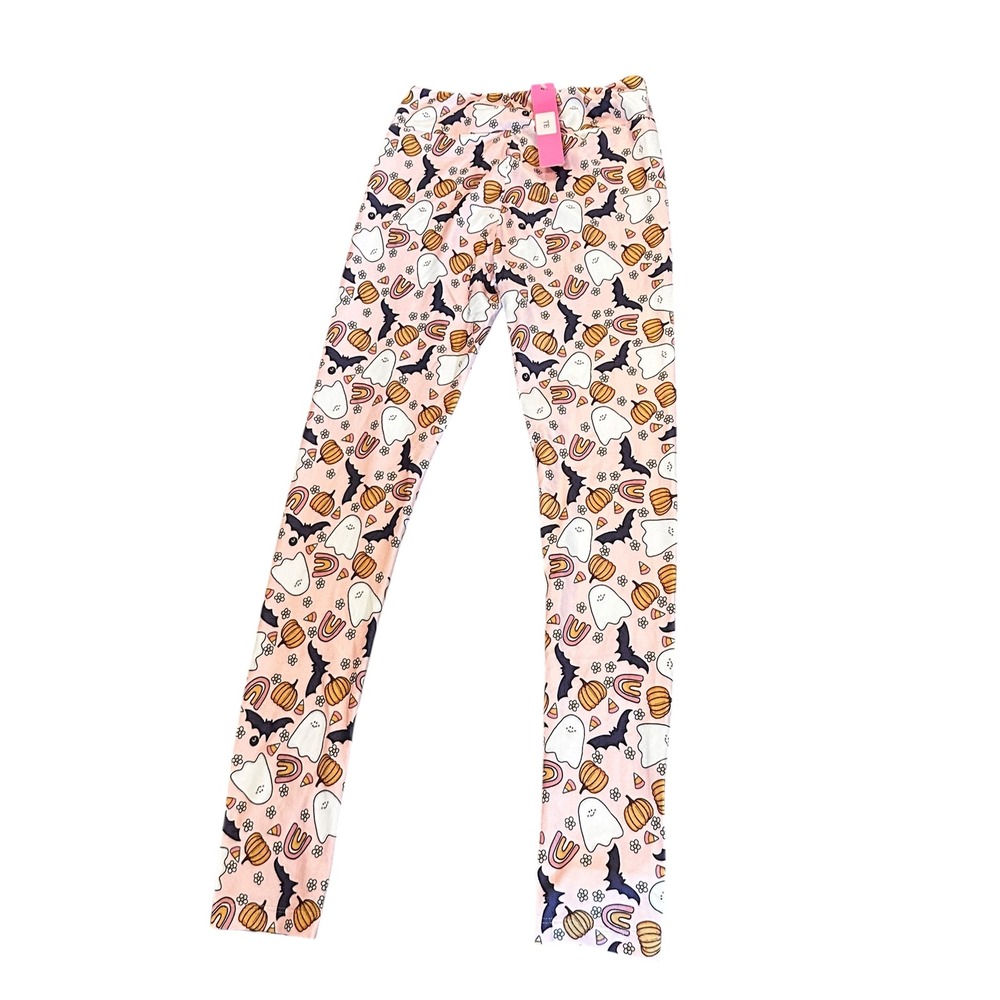 Charlies Project Halloween Leggings Pink Ghost Pumpkin Bat Tween Size TE NWT